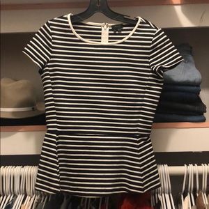 Theory Peplum striped top